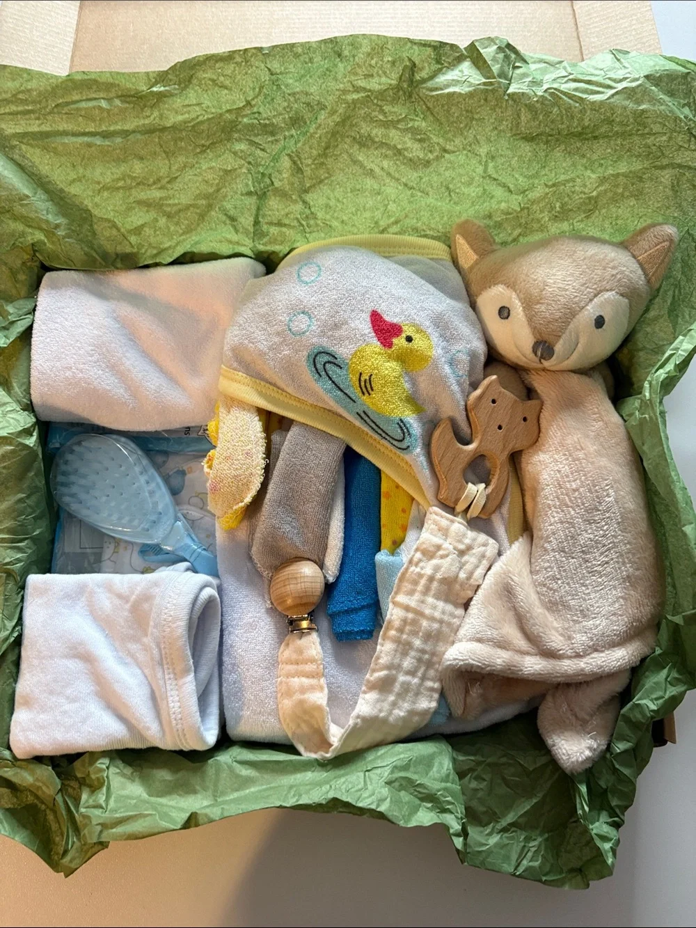 Plush Fox Comforter & Baby Bath Set - Beige
